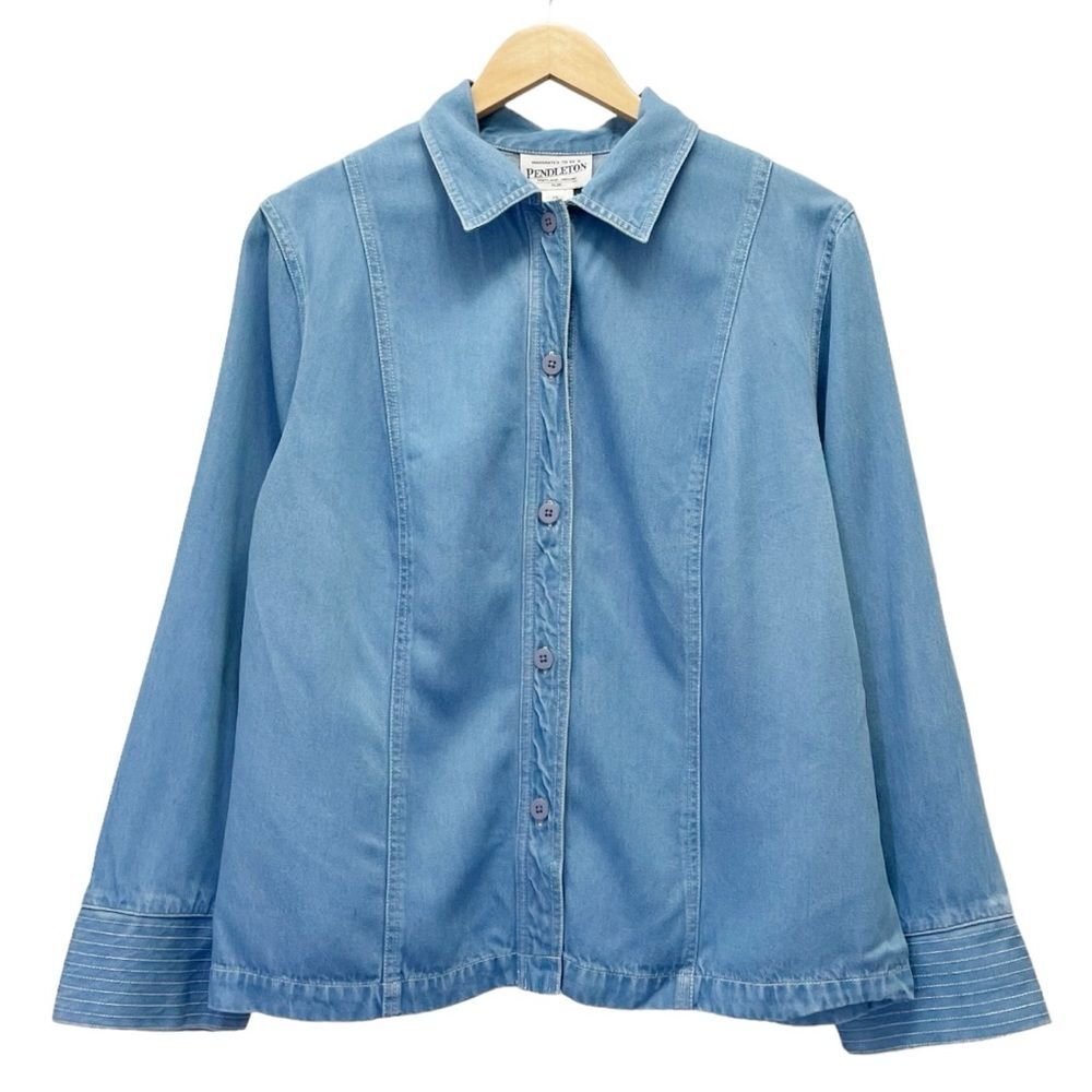 Pendleton Blue Button Down Shirt - image 4